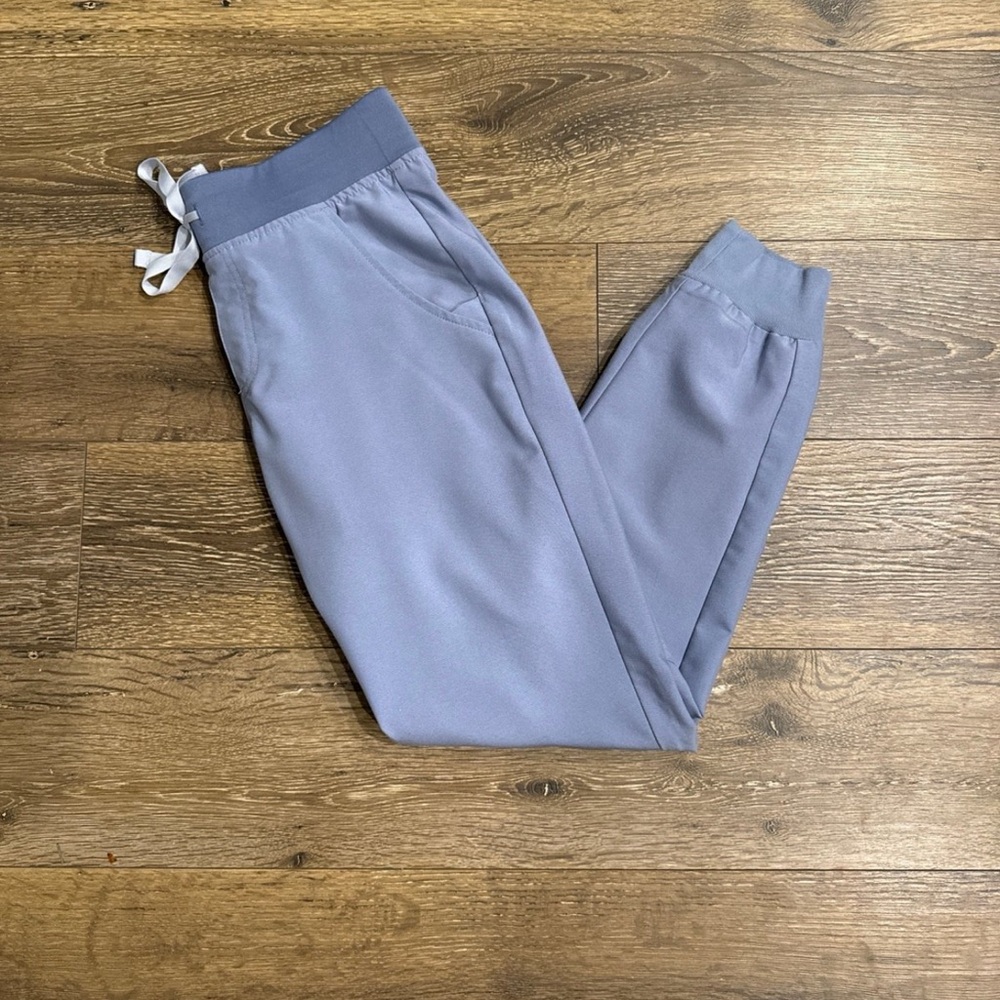 FIGS Zamora Jogger Scrub Pant XS Petite Vapor Blue Space Dye XSP